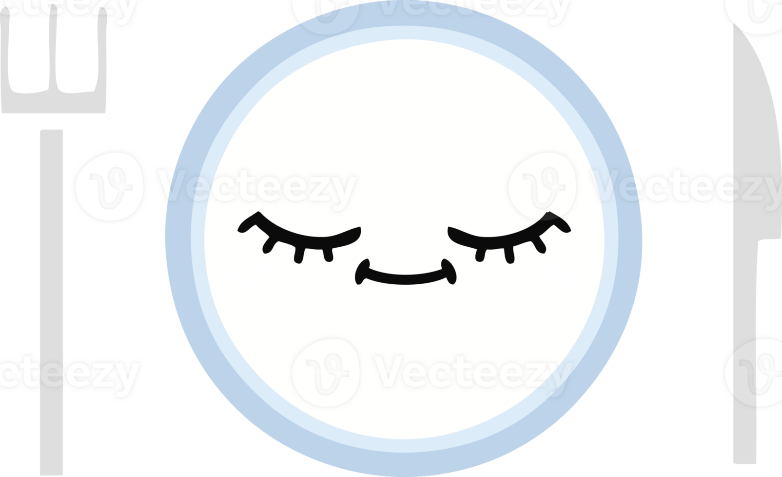 flat color retro cartoon of a dinner plate png