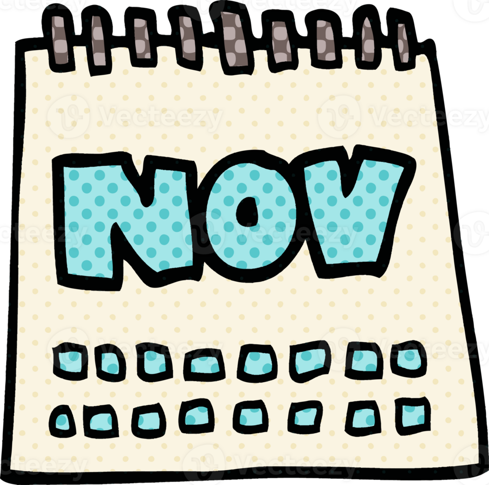 cartoon doodle calendar showing month of november 45190626 PNG