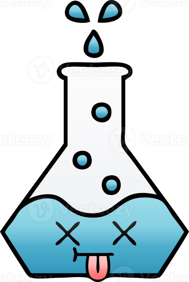 gradient shaded cartoon of a science beaker png