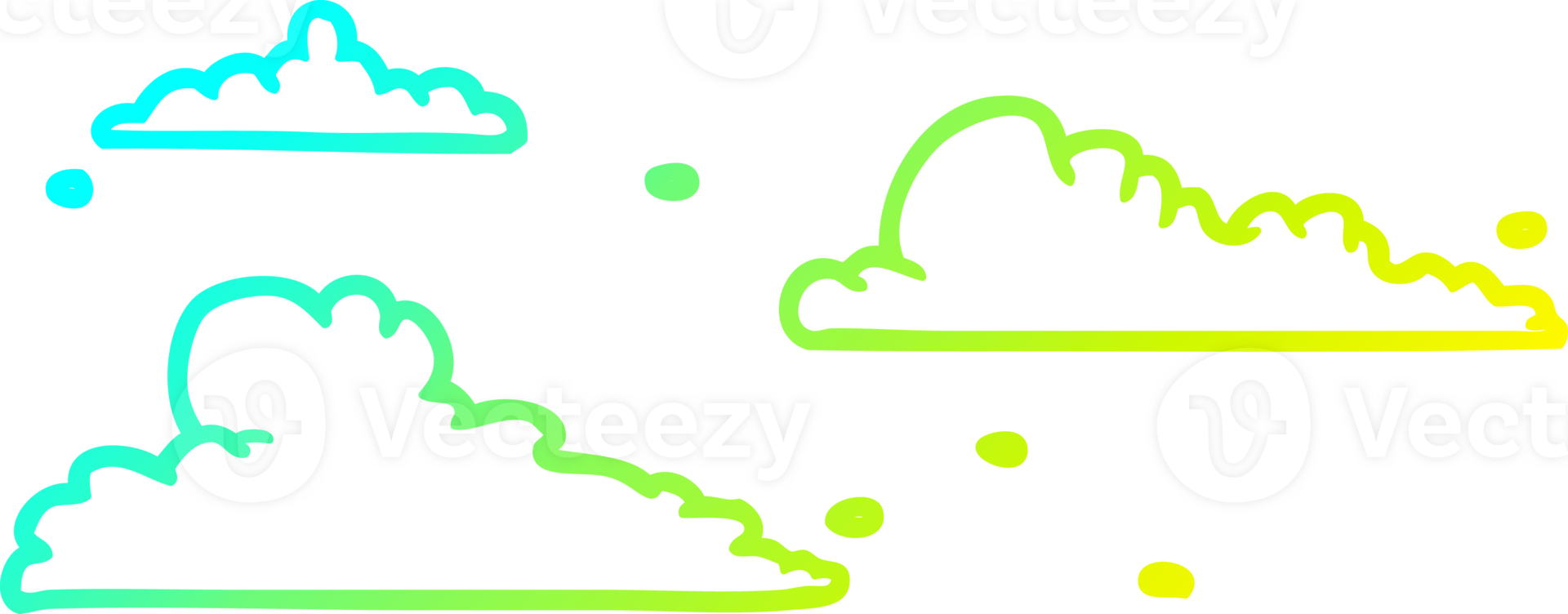 cold gradient line drawing of a clouds drifting by png