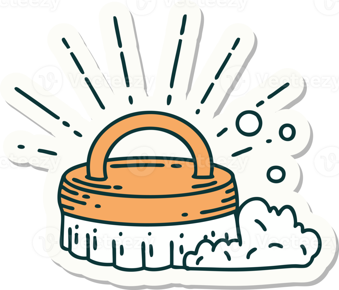 sticker of a tattoo style scrubbing brush png