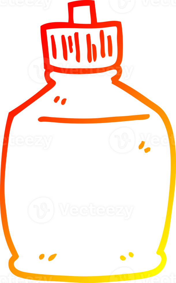 warm gradient line drawing of a cartoon squirt bottle png