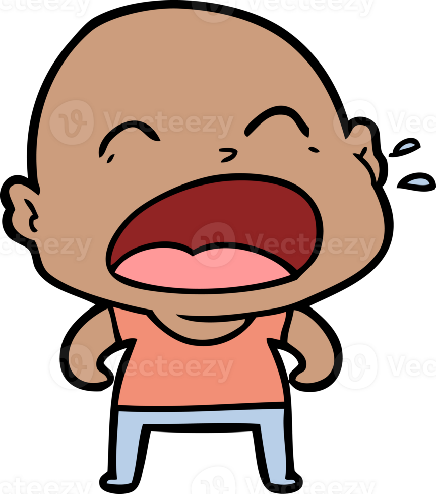 cartoon shouting bald man png