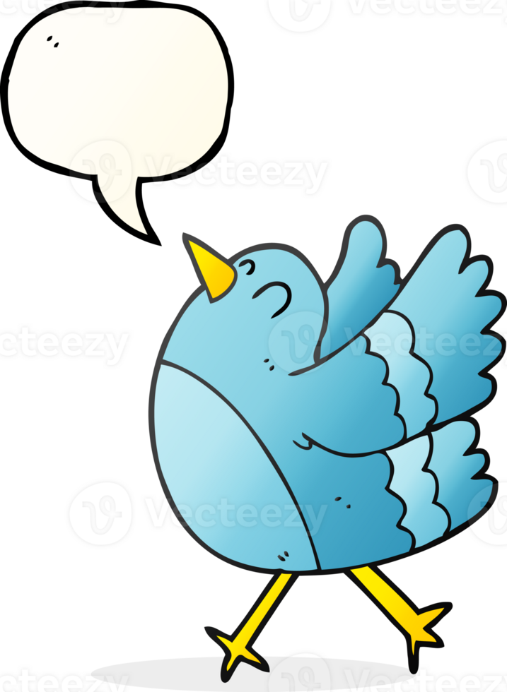 drawn speech bubble cartoon happy bird png