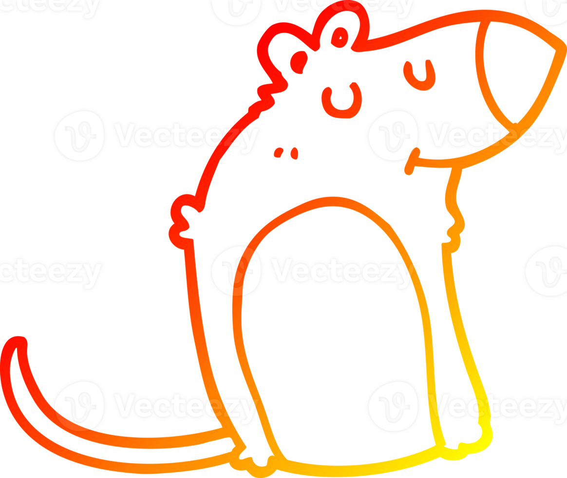 warm gradient line drawing of a cartoon fat rat png