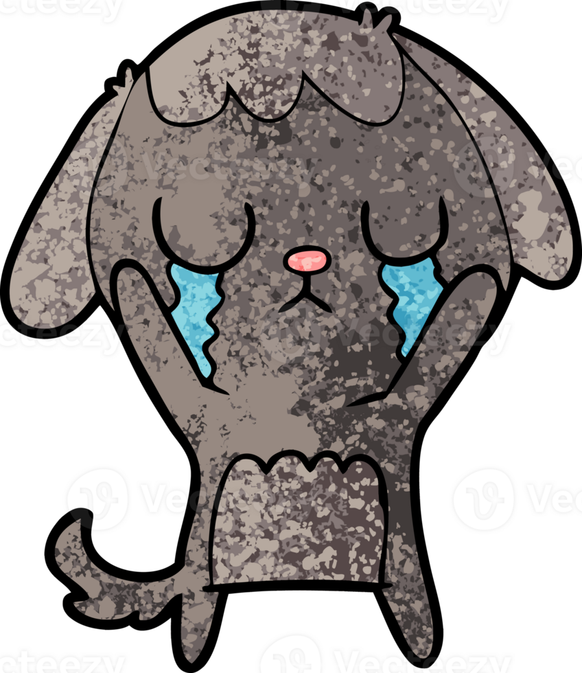 cute cartoon dog crying png