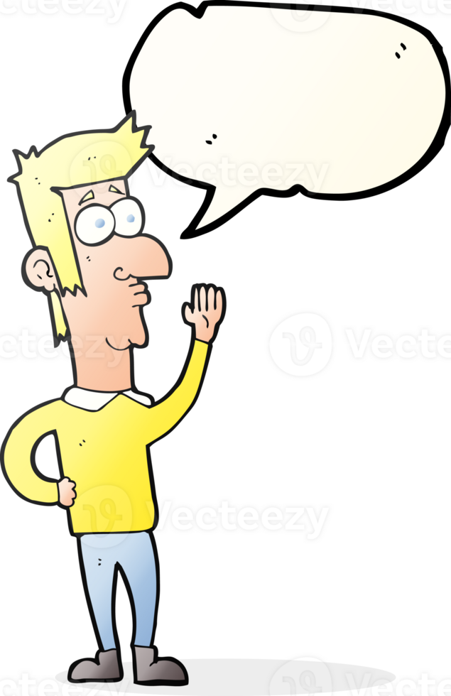 drawn speech bubble cartoon man waving png