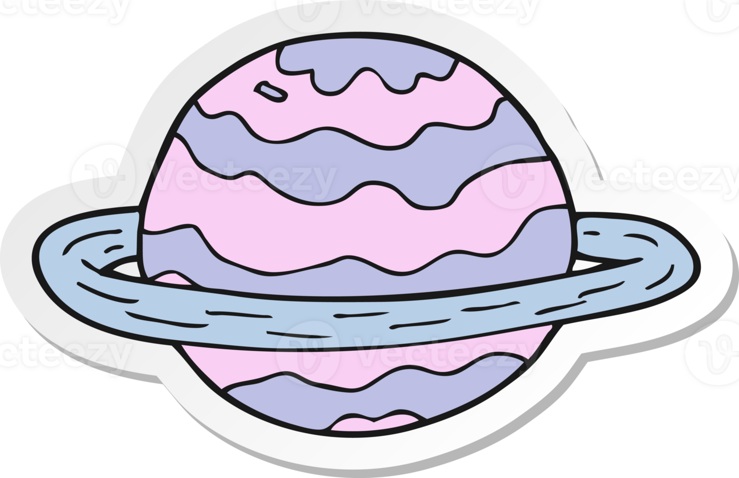 sticker of a cartoon alien planet png