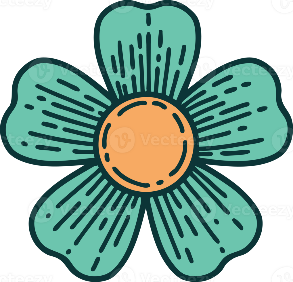 iconic tattoo style image of a flower png