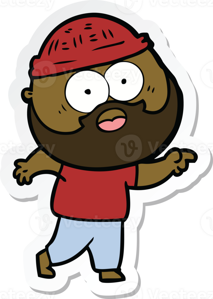 sticker of a cartoon bearded man png