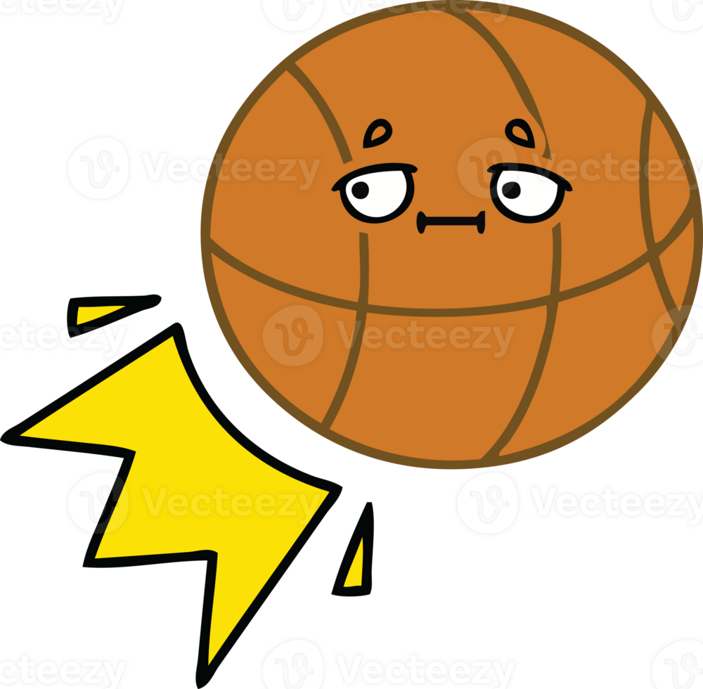 cute cartoon of a basketball png