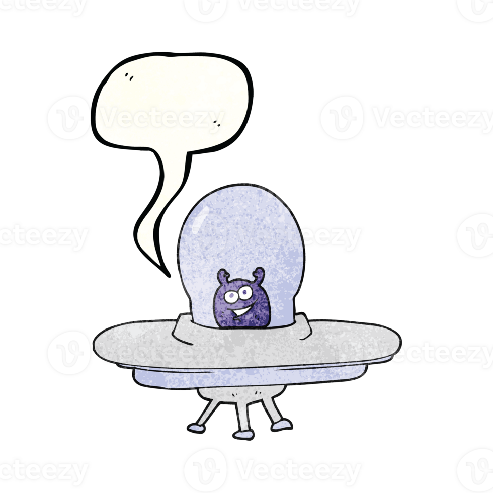 speech bubble textured cartoon spaceship png