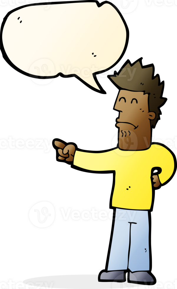 cartoon man pointing with speech bubble png