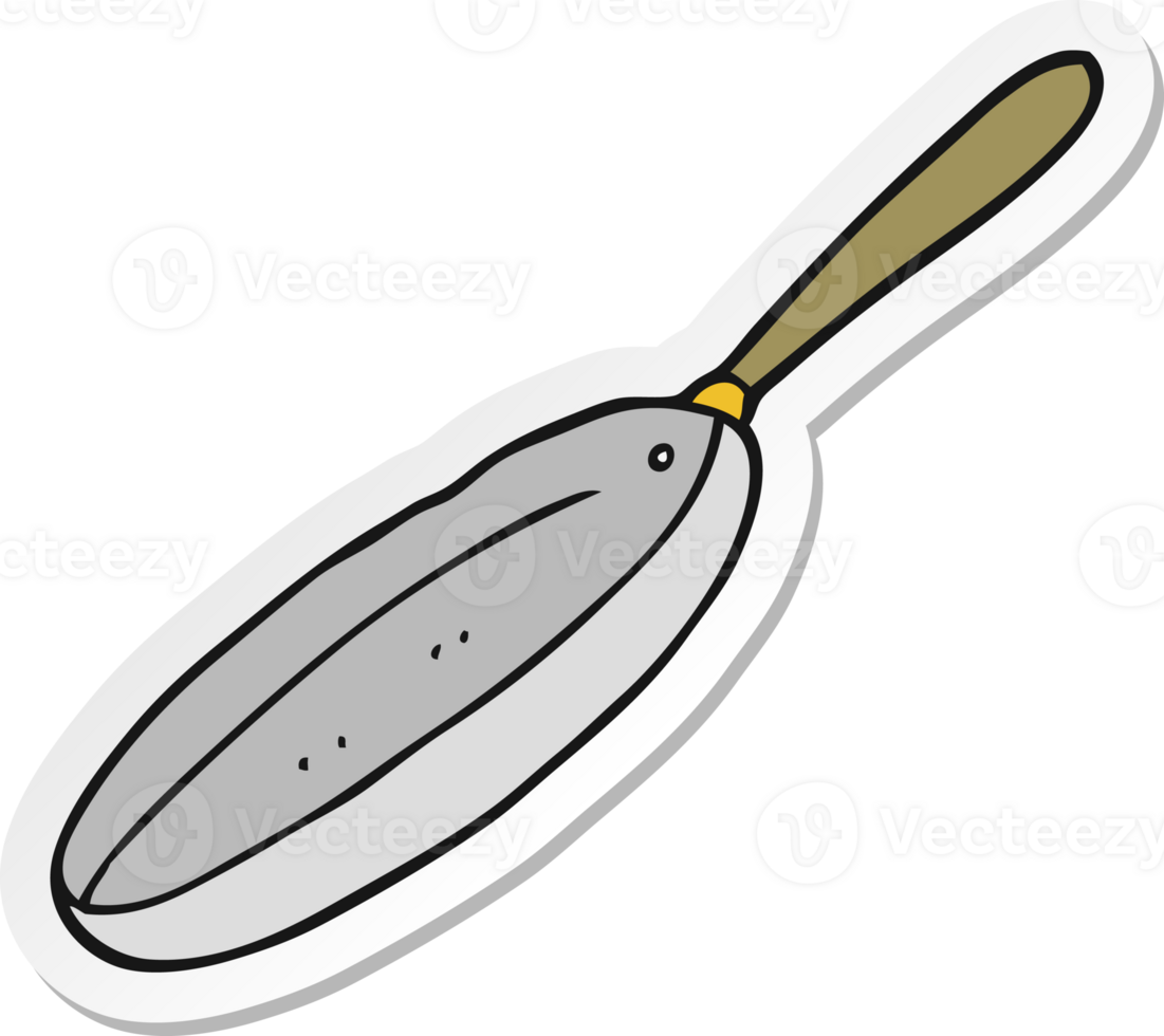 sticker of a cartoon frying pan png