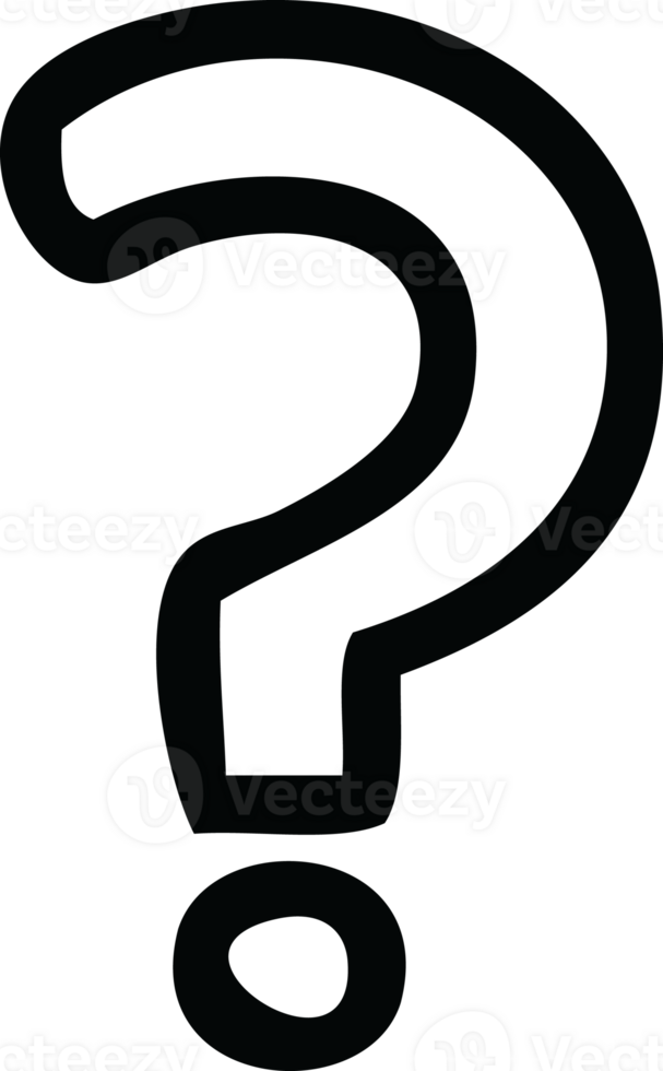 line drawing cartoon of a question mark png
