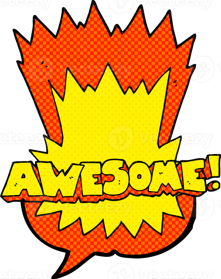 awesome    drawn comic book speech bubble cartoon shout png