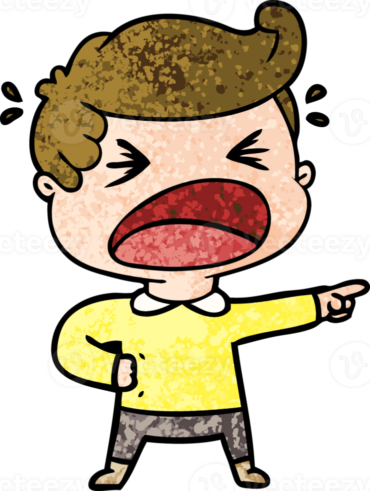 cartoon shouting man pointing finger png