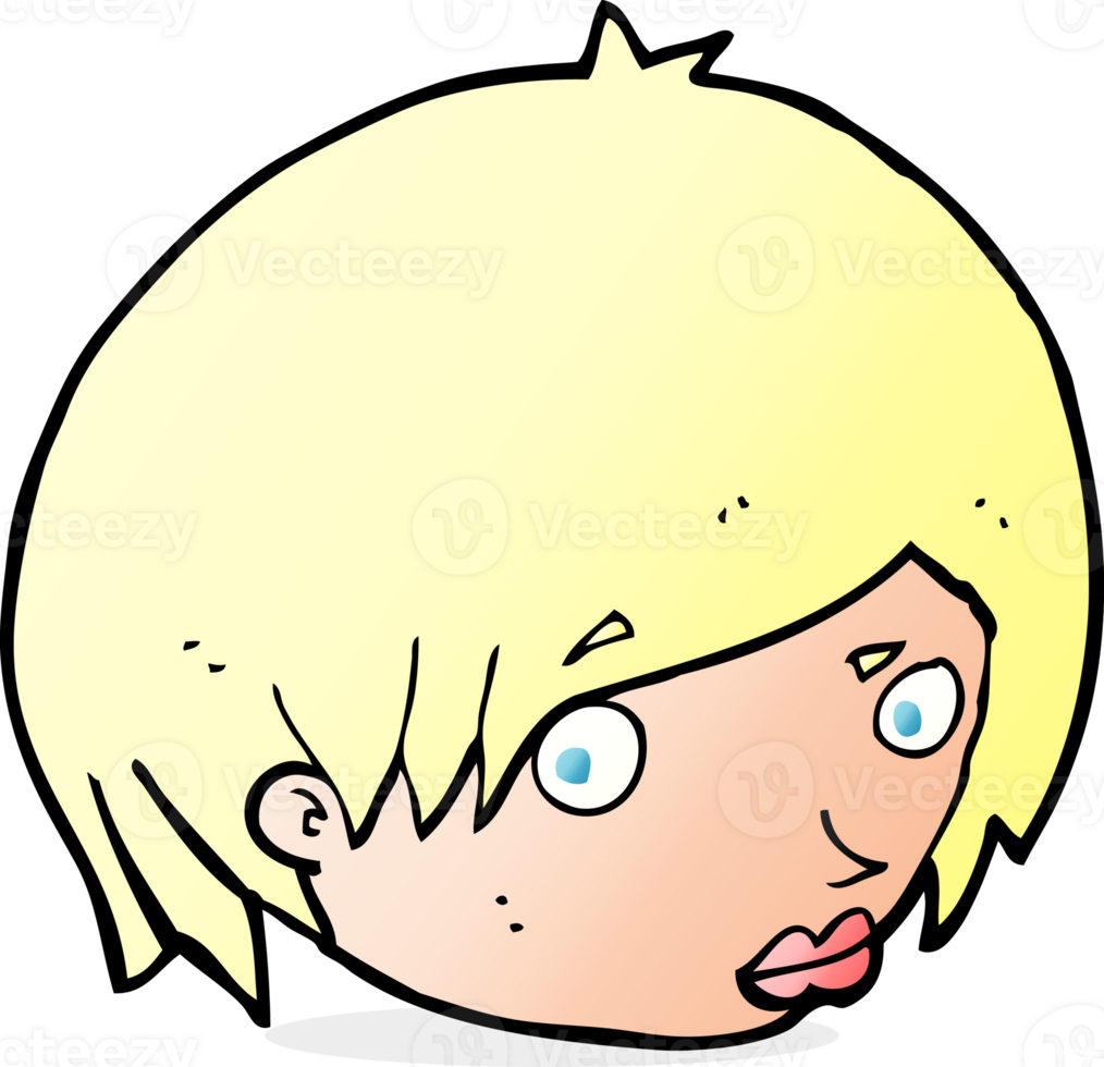 cartoon female face with raised eyebrow png