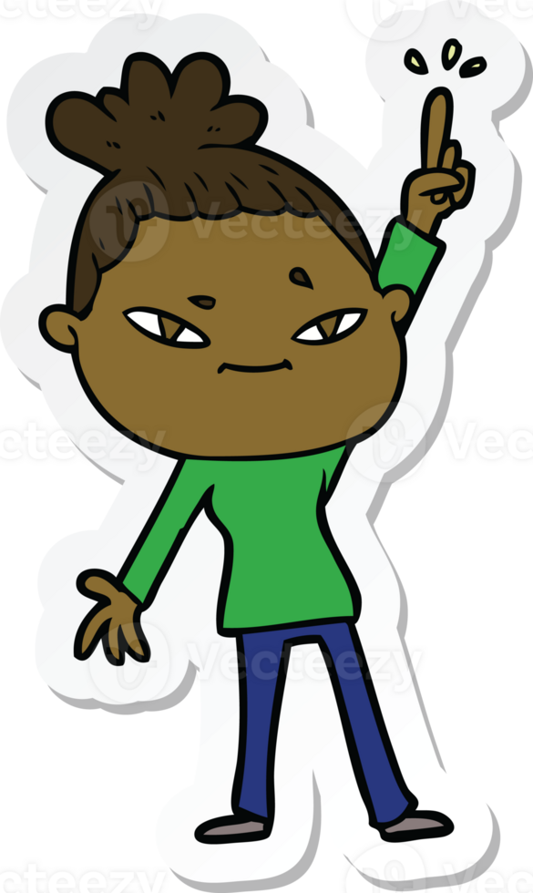 sticker of a cartoon woman png