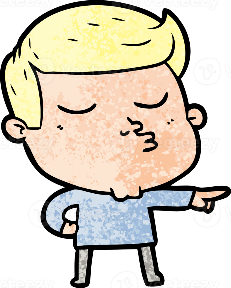 cartoon model guy pouting png