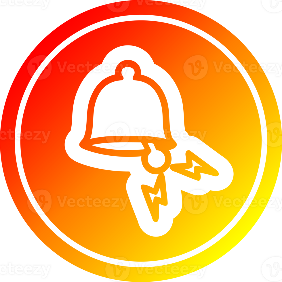 ringing bell circular icon with warm gradient finish png