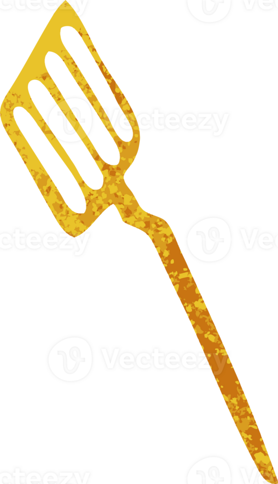 retro illustration style quirky cartoon spatula png