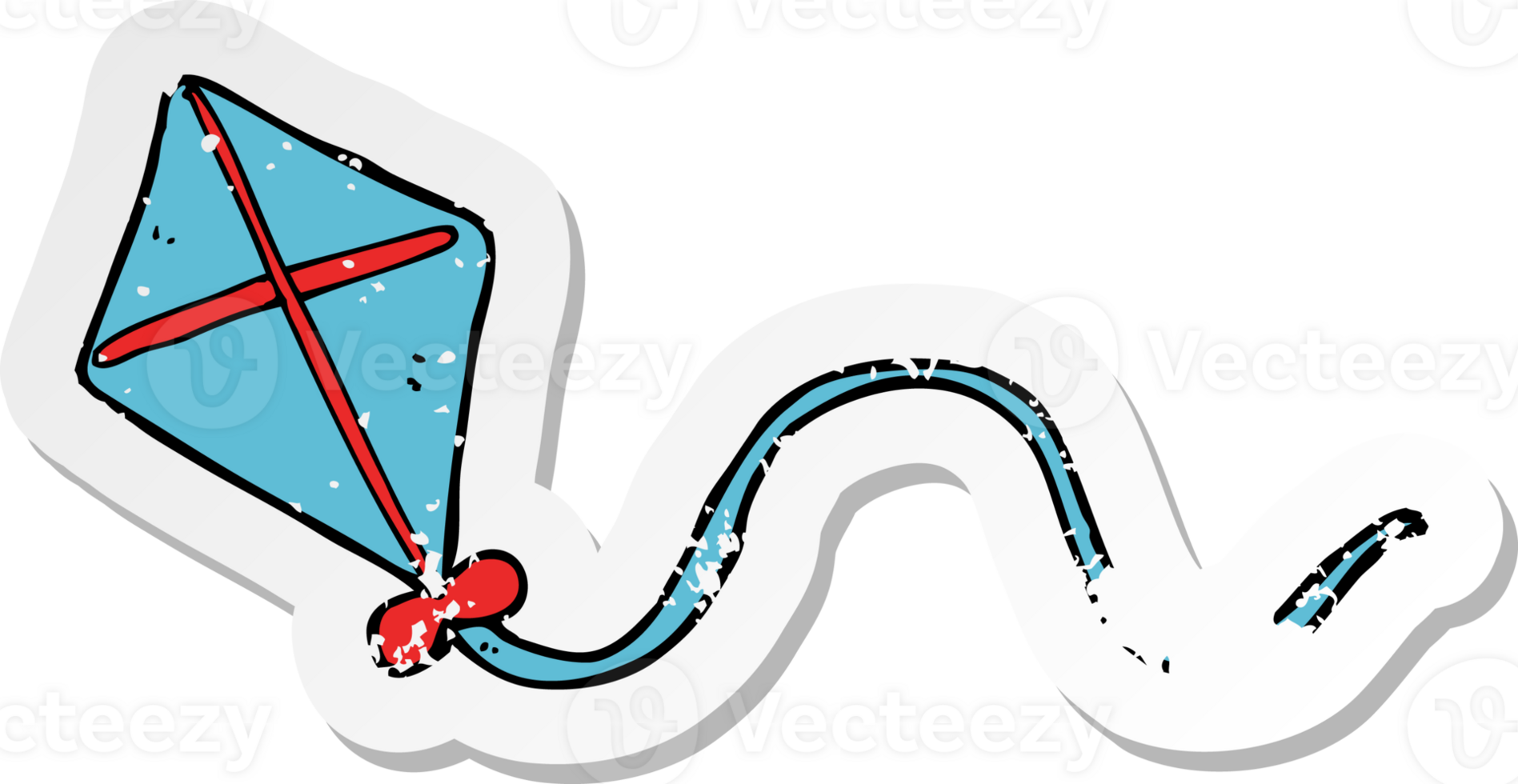 retro distressed sticker of a cartoon kite png