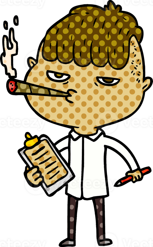 cartoon salesman smoking png