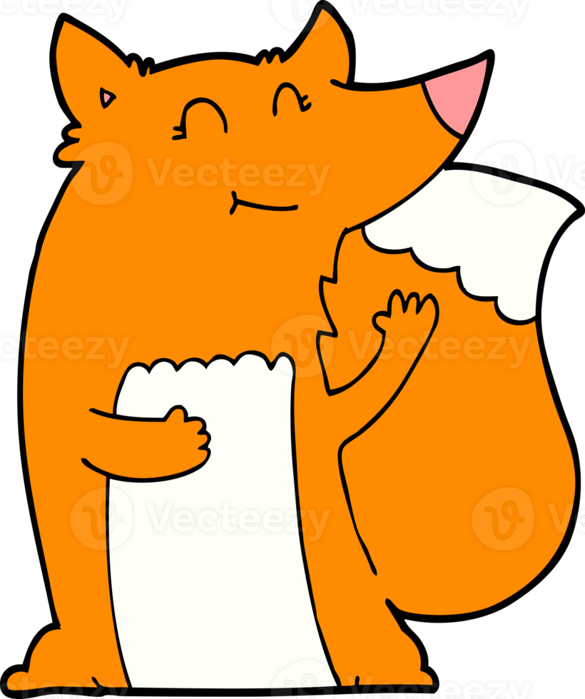 happy cartoon fox png