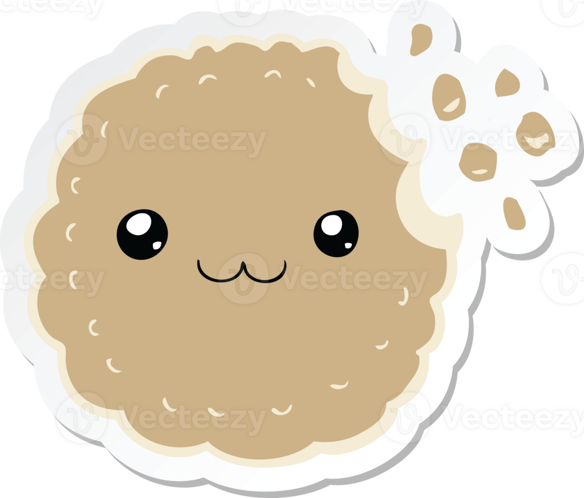 sticker of a cartoon biscuit png