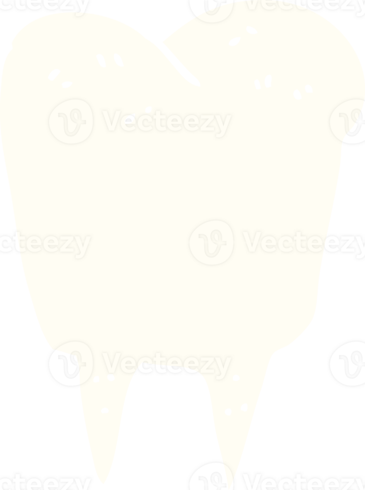 flat color style cartoon tooth png