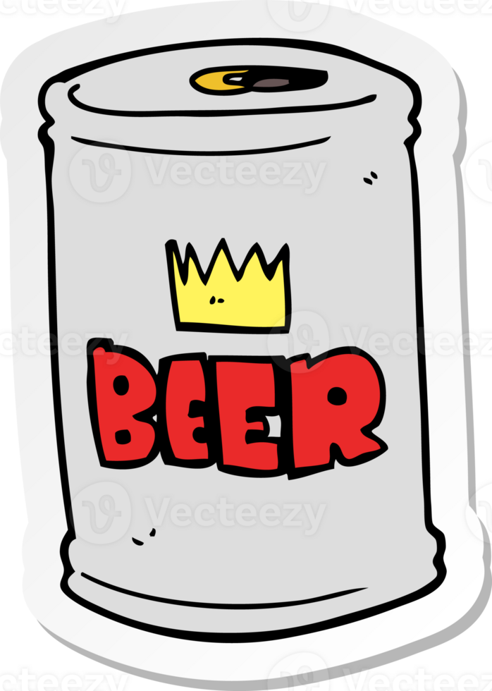 adesivo de uma lata de cerveja de desenho animado png