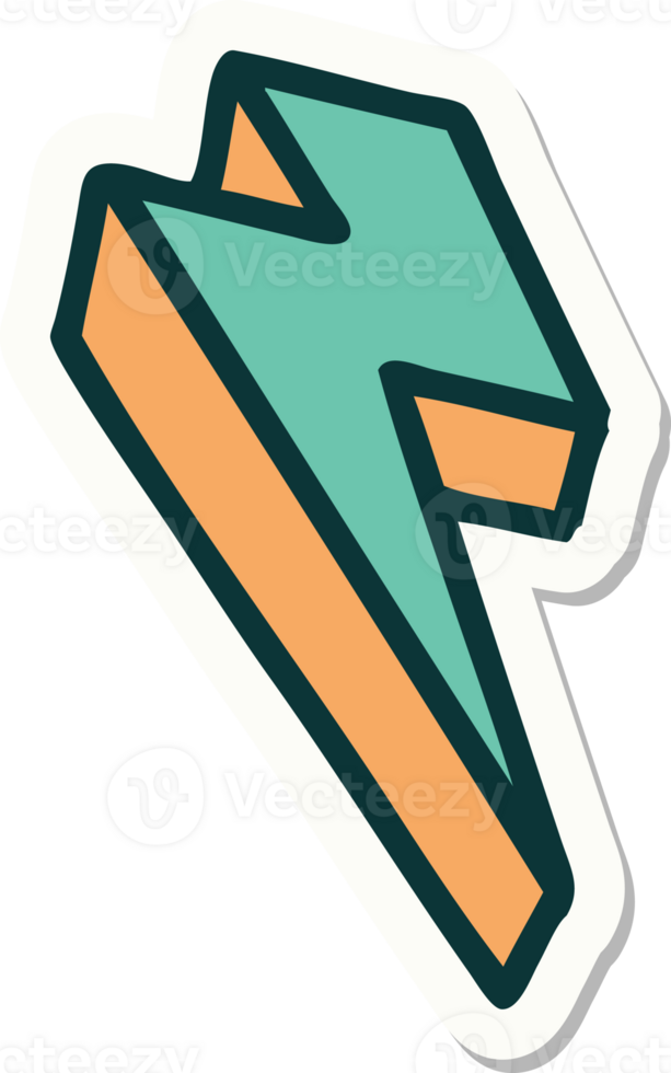 sticker of tattoo in traditional style of lighting bolt png