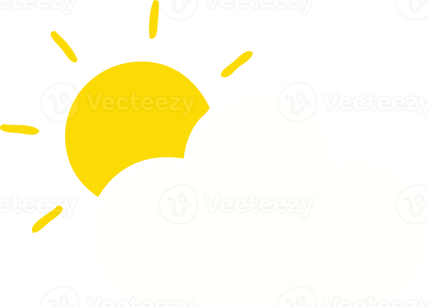 flat color retro cartoon of a sunshine and cloud png