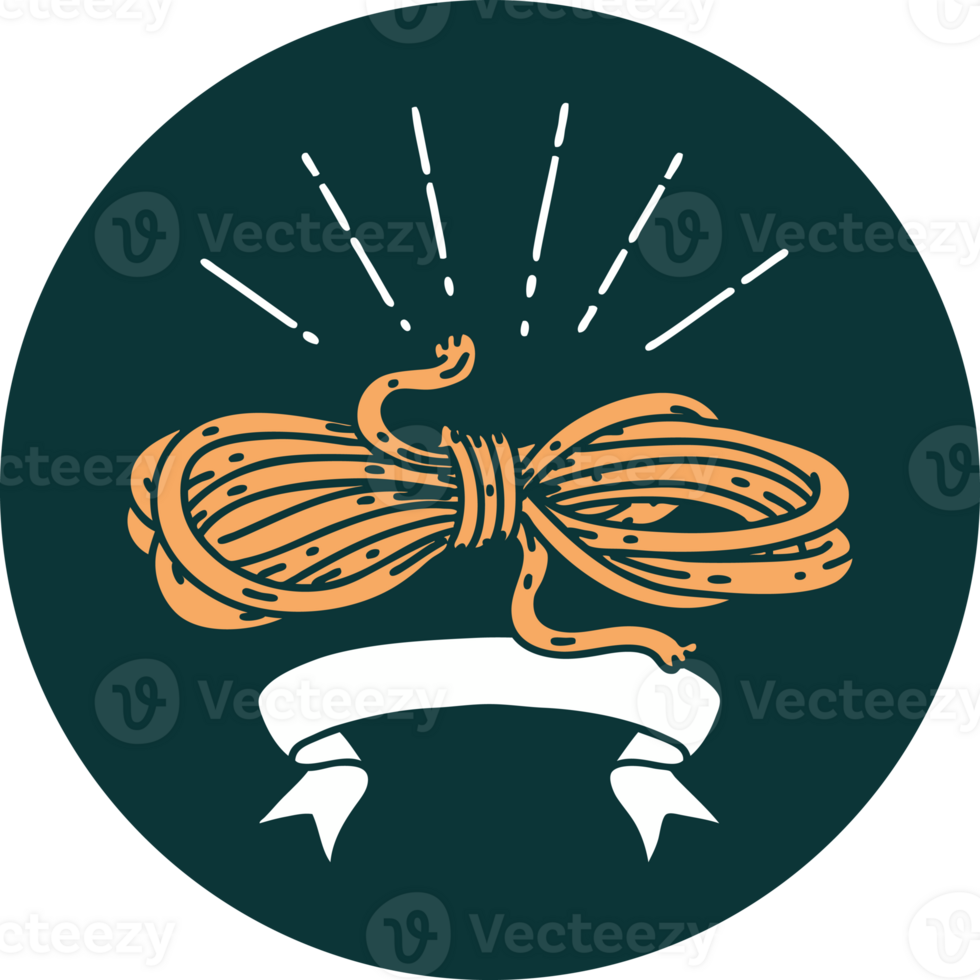 icon of a tattoo style wound rope png