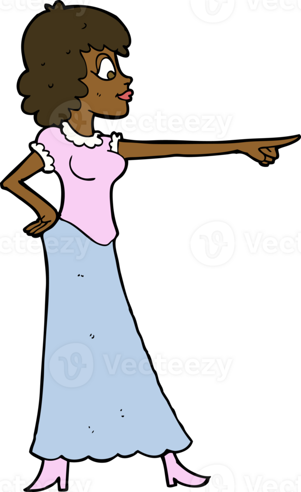 cartoon woman pointing finger png