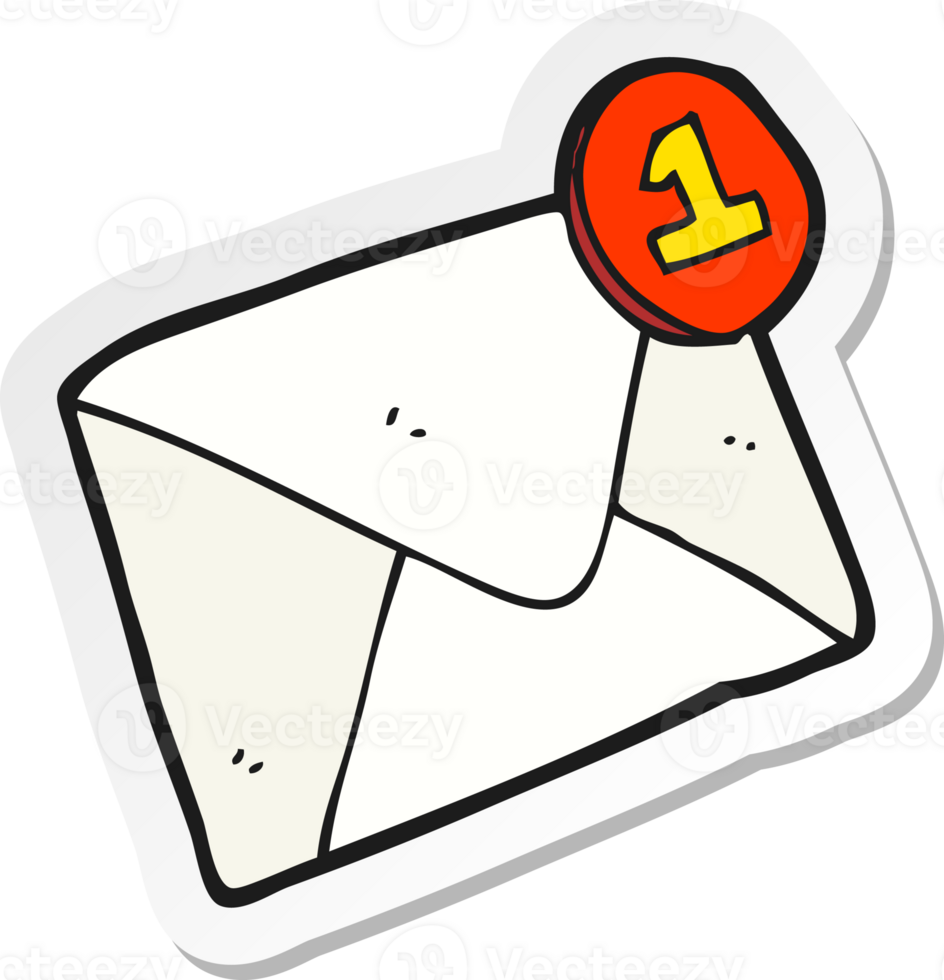 sticker of a cartoon email png