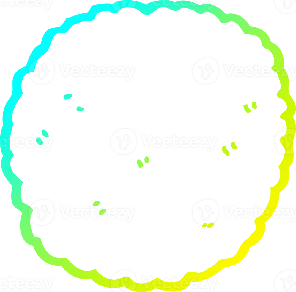 cold gradient line drawing of a cartoon biscuit png