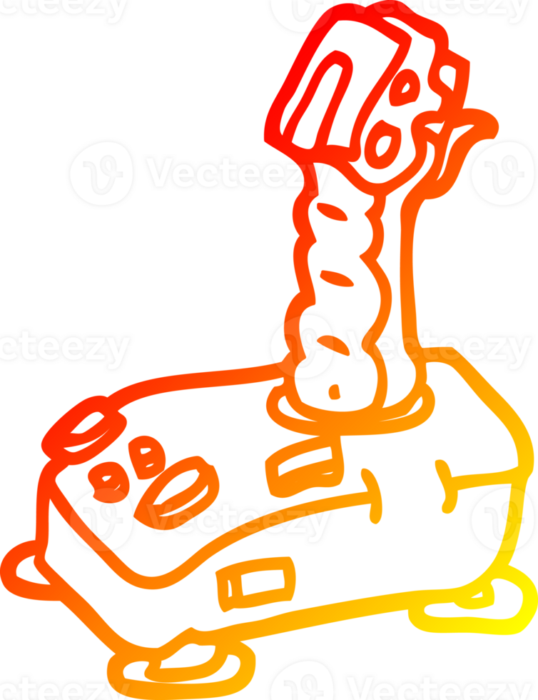 warm gradient line drawing of a cartoon joystick png