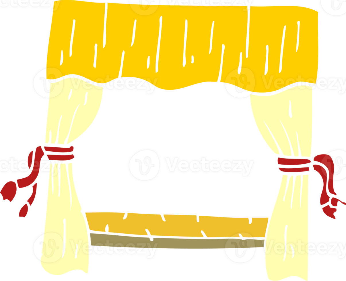 cartoon doodle window with curtains png