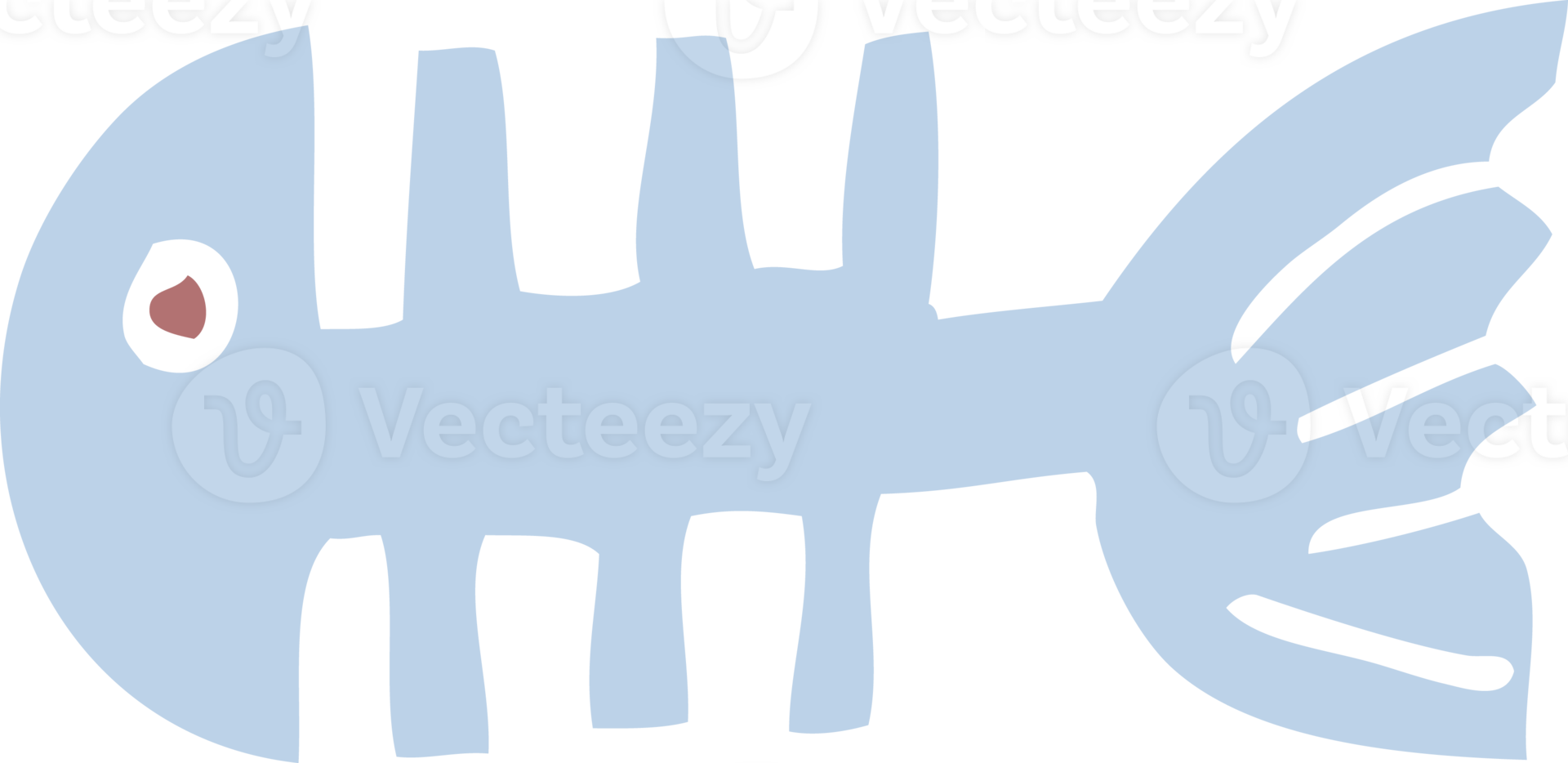 cartoon doodle fish bones png
