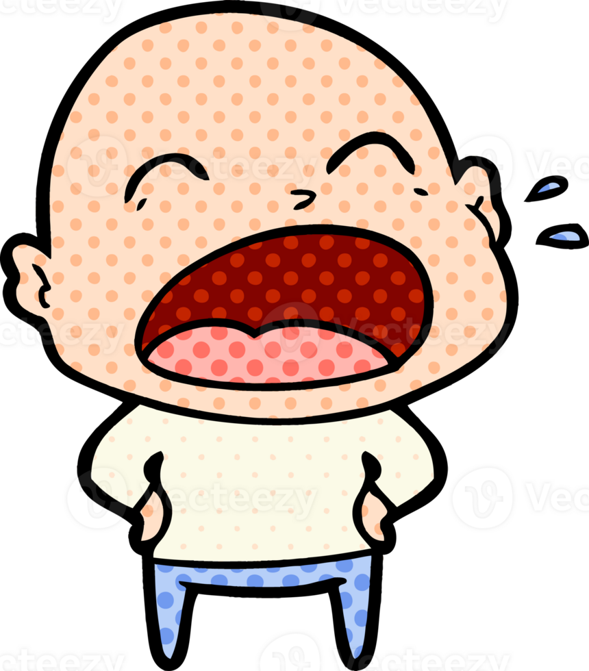 cartoon shouting bald man png