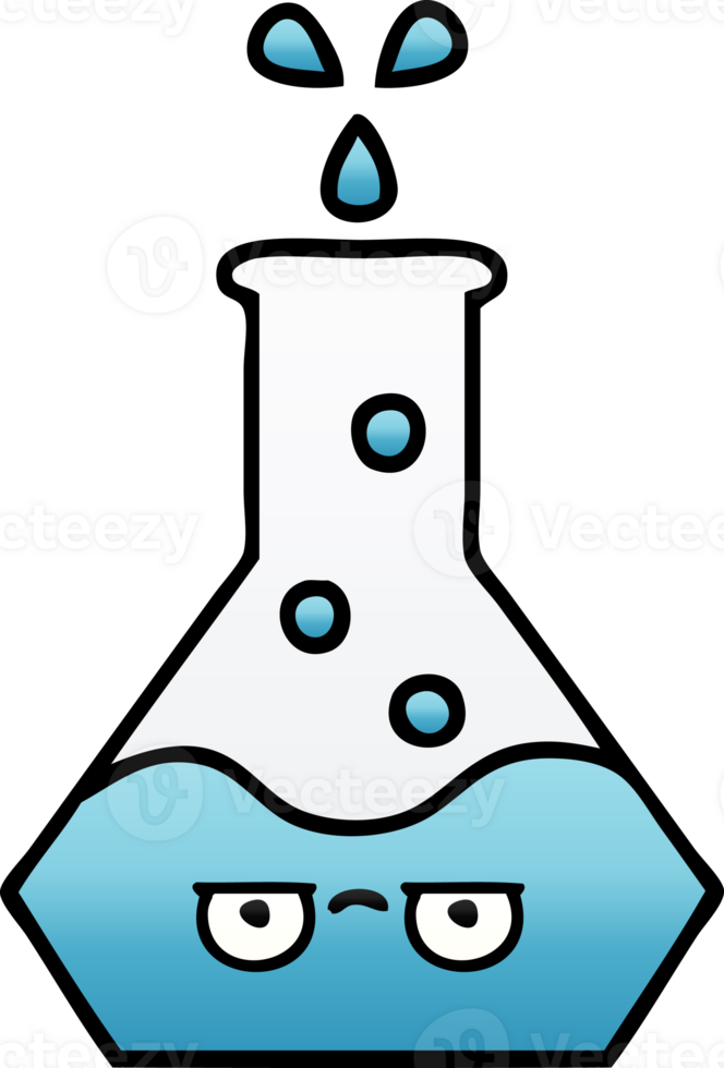 gradient shaded cartoon of a science beaker png