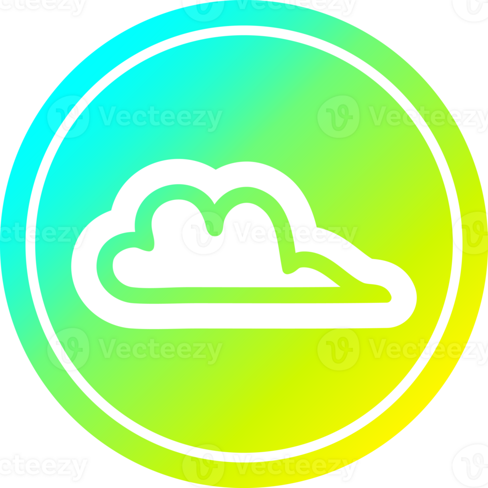 weather cloud circular icon with cool gradient finish png