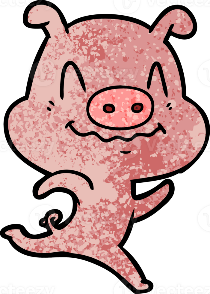 nervous cartoon pig png
