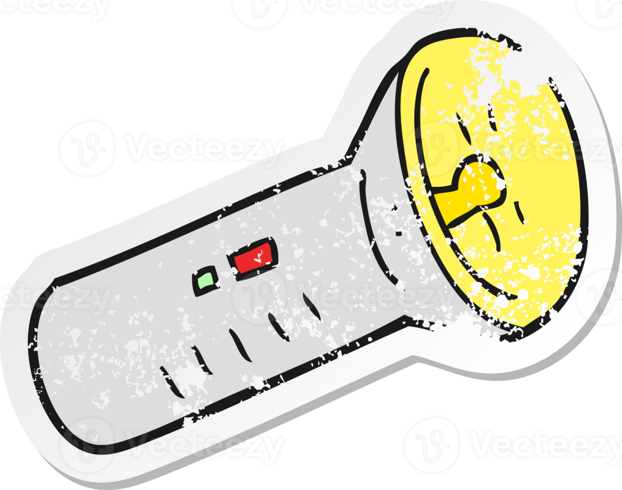 retro distressed sticker of a cartoon torch png