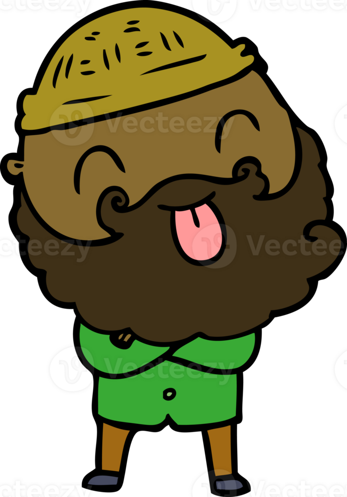 man with beard sticking out tongue png