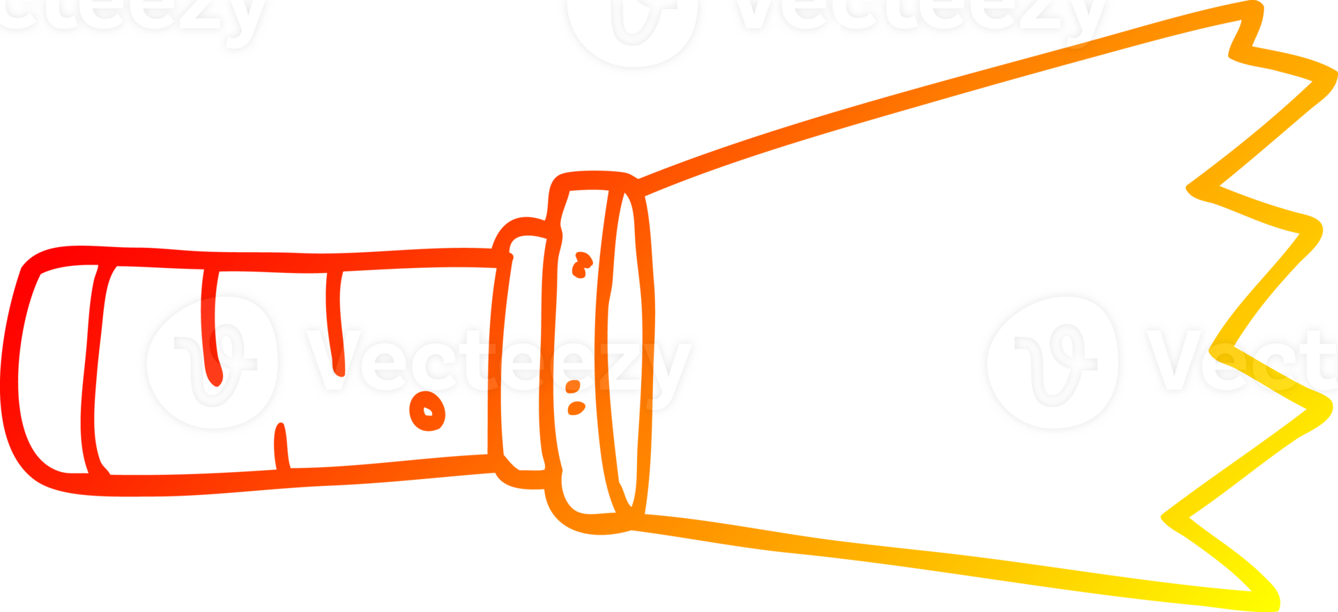 warm gradient line drawing of a cartoon lit torch png