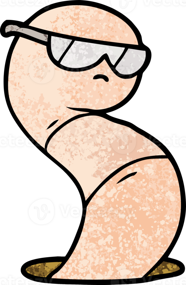 cartoon cool worm png