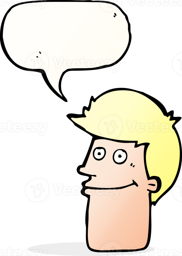 cartoon smiling man with speech bubble png